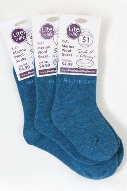 Blue Sky Clothing Co LLC – wholesale Socks – Child – Little Ones' Merino Wool Socks for Literacy1