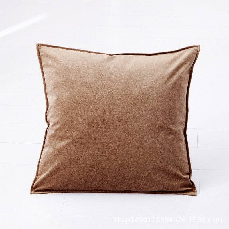 FurDecoration - Wholesale Throw Pillow Cover - Solid Color Square Soft Velvet Sofa Bed Throw Pillow Cover2