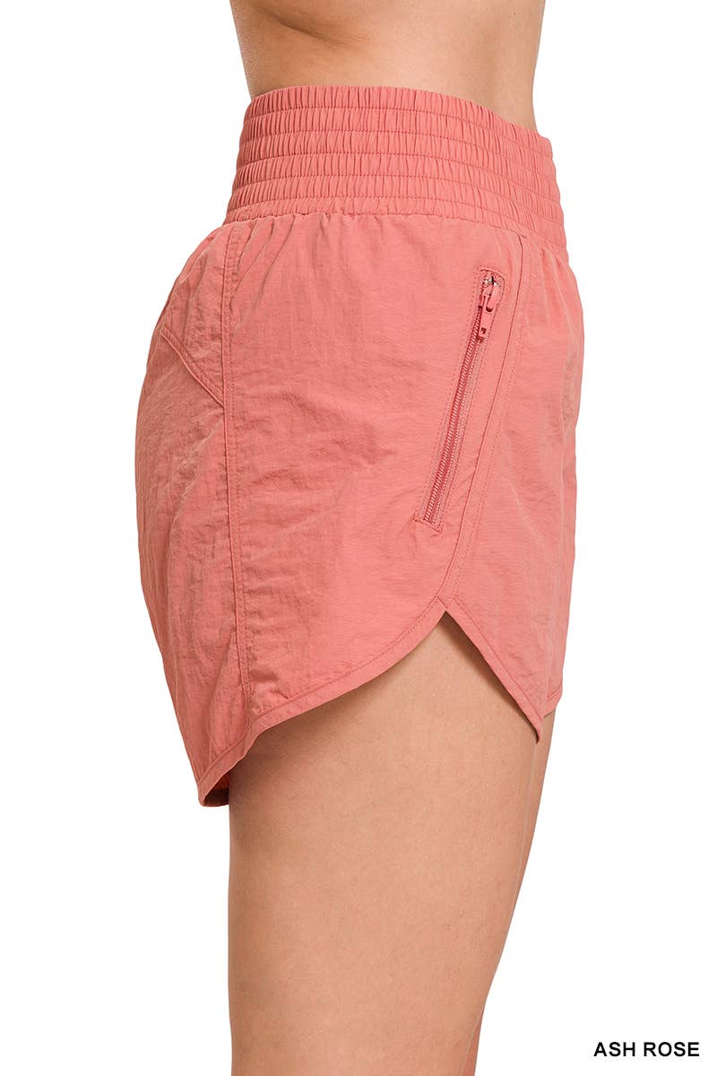 COPPER Windbreaker Smocked Waistband Running Shorts for wholesale on Faire2