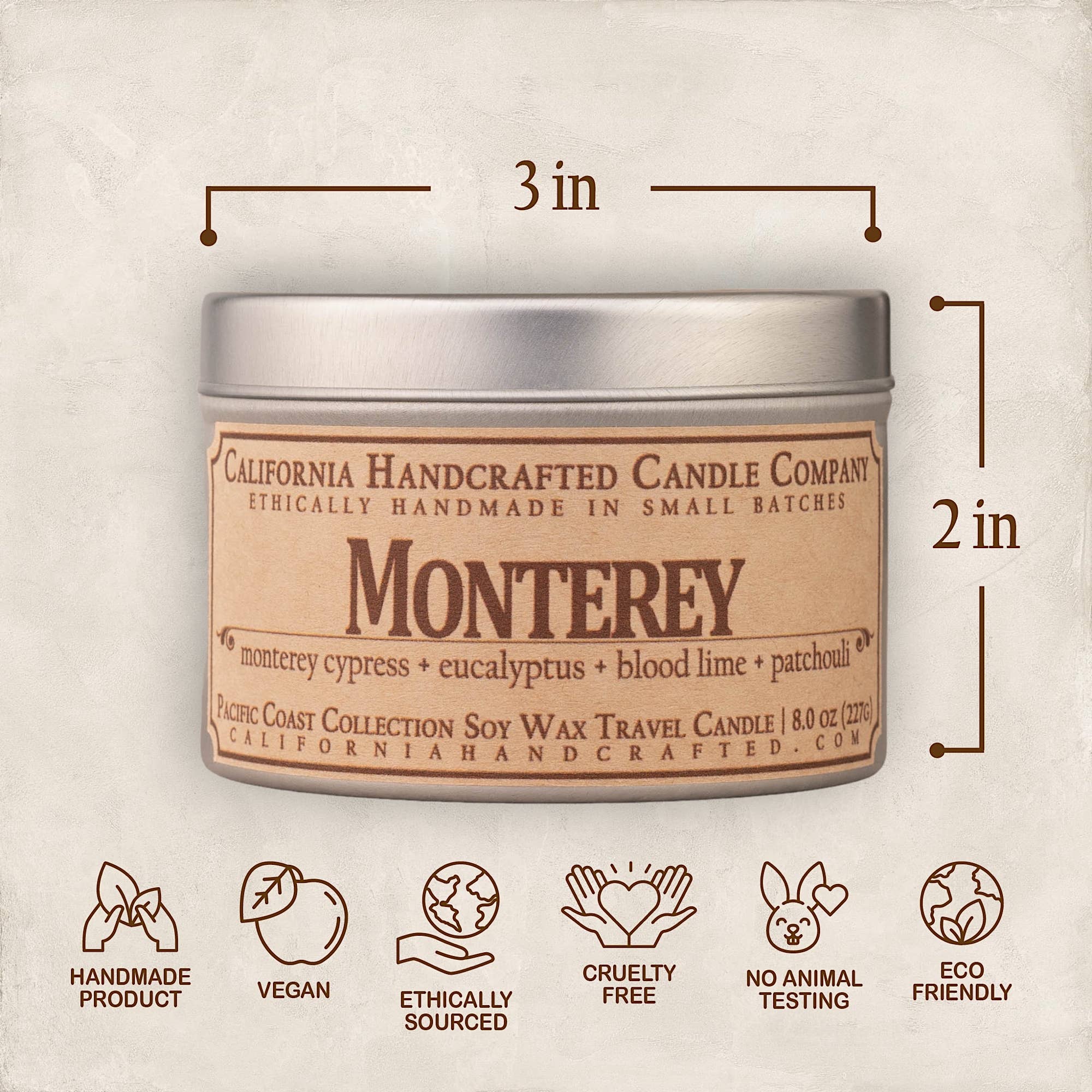 California Handcrafted - Wholesale Travel Candles - Monterey Coconut Apricot Travel Candle2