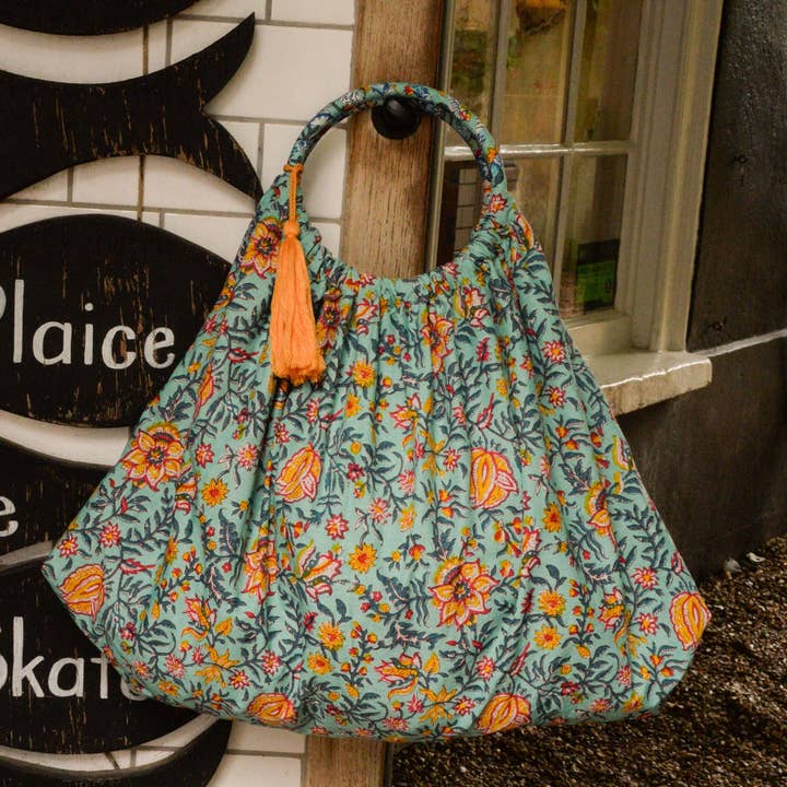 My Doris - Wholesale Shoulder Bag - Women's - BLUE AND TURQUOISE REVERSIBLE BAG1