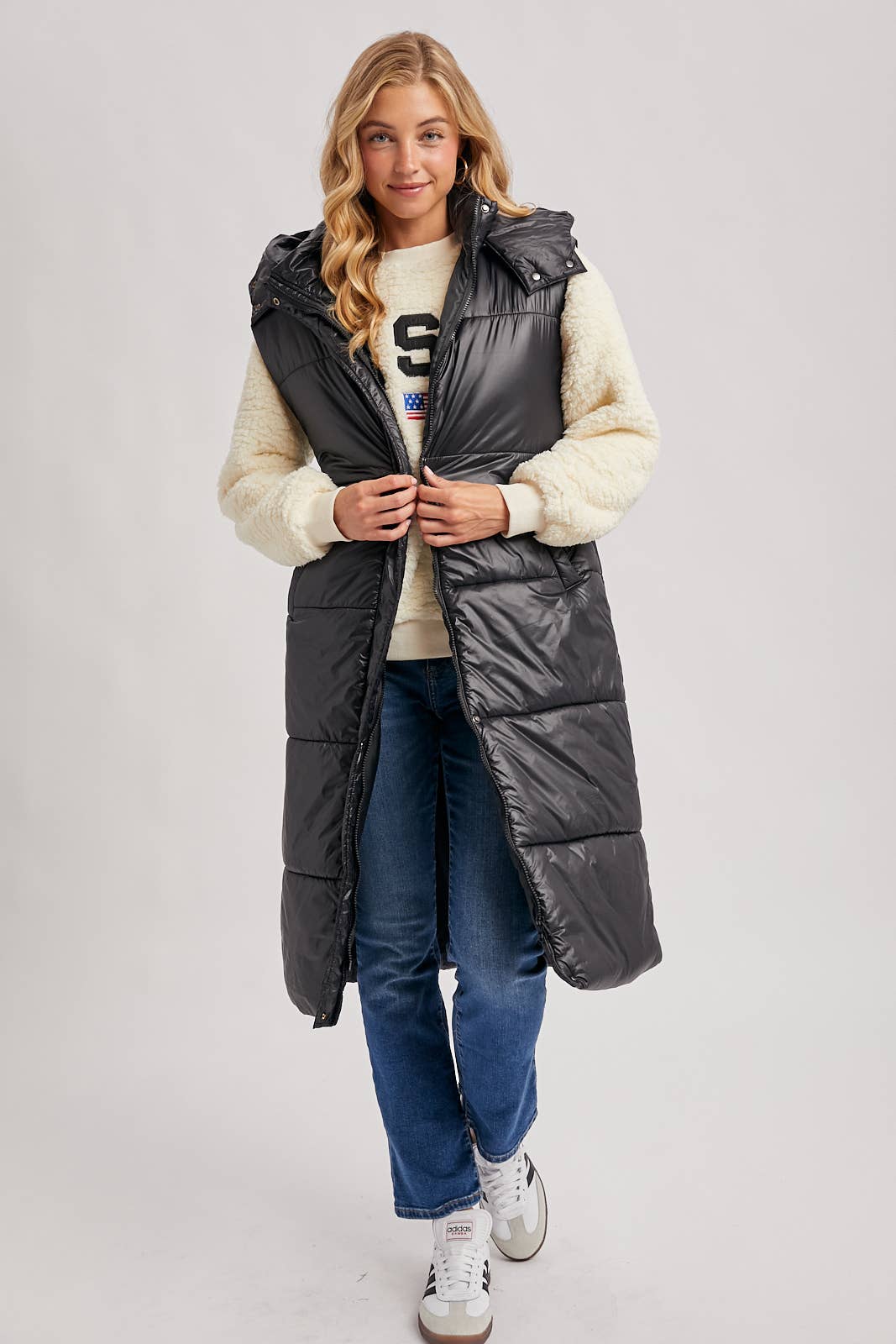 Bluivy – wholesale Väst - Dam – LÅNG LINJE BÄLTE PUFFER HUVA VÄST7