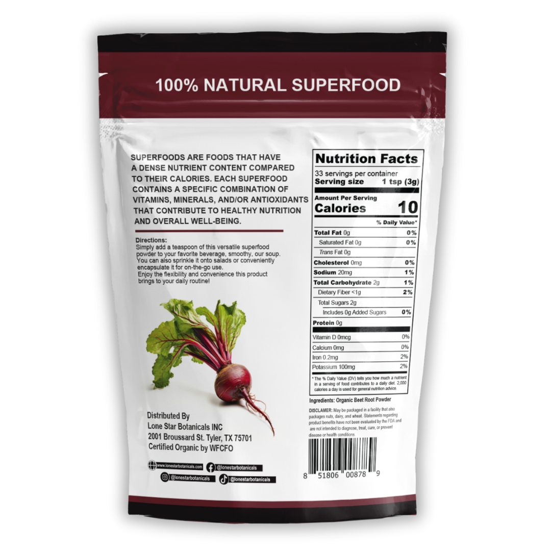 Lone Star Botanicals - Vendita all'ingrosso Proteine/superfood in polvere - Polvere di Barbabietola Organica -- 100 g7