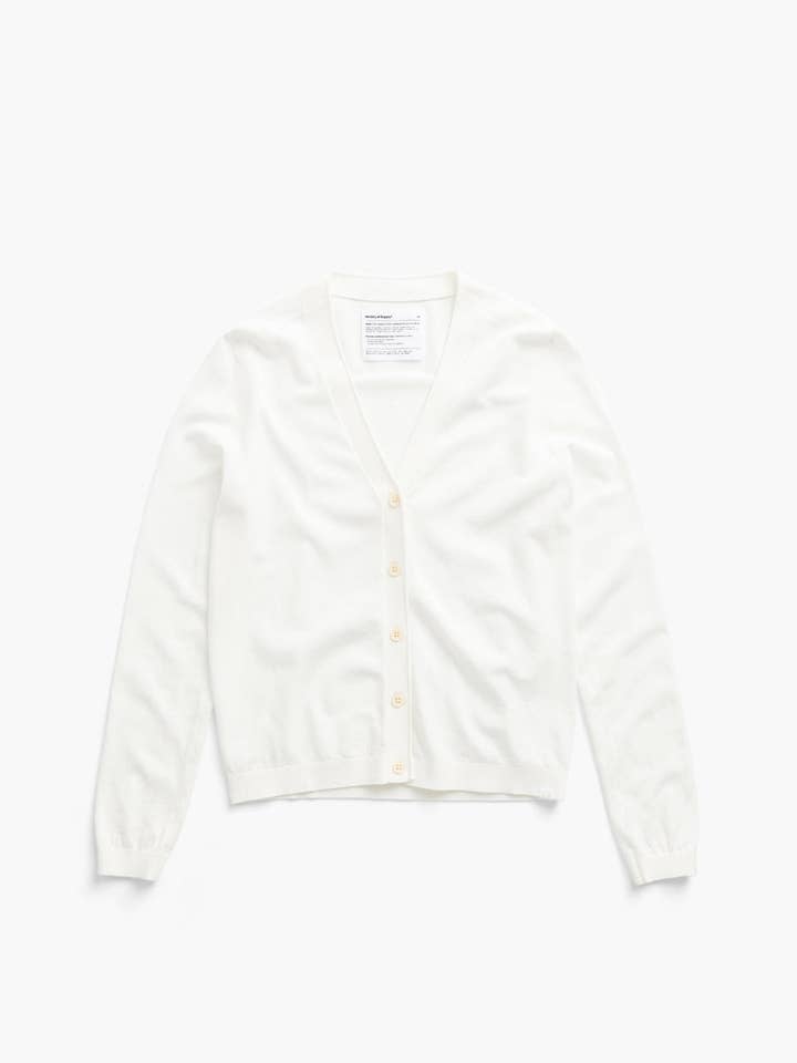 Cárdigan Atlas Air con botones en la parte delantera para mujer, color hueso para venta al por mayor de Ministry Of Supply