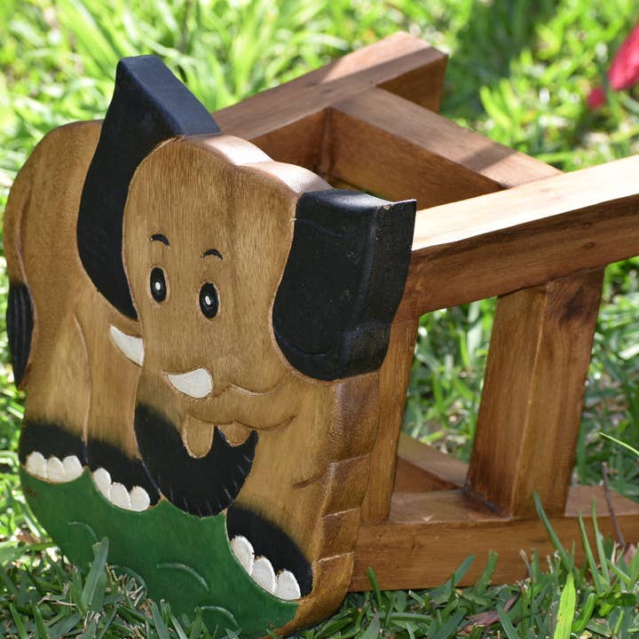 Children's Wooden Stool ELEPHANT Themed Chair Toddlers Step for wholesale by funyards