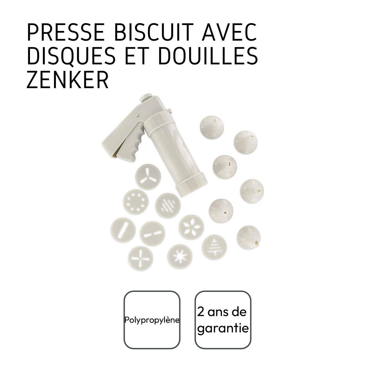 Zenker - Wholesale Cookie Cutter - Professional biscuit press with 6 tips4