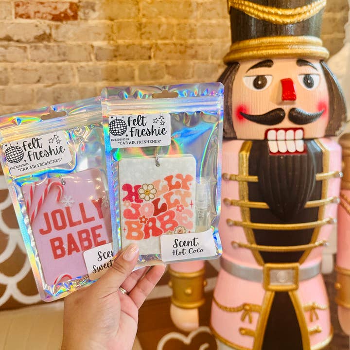 Bizzz Designs - Wholesale Car Freshener - Women’s - Pink Christmas Felt Freshie Bundle of 10 | XMAS Freshies3