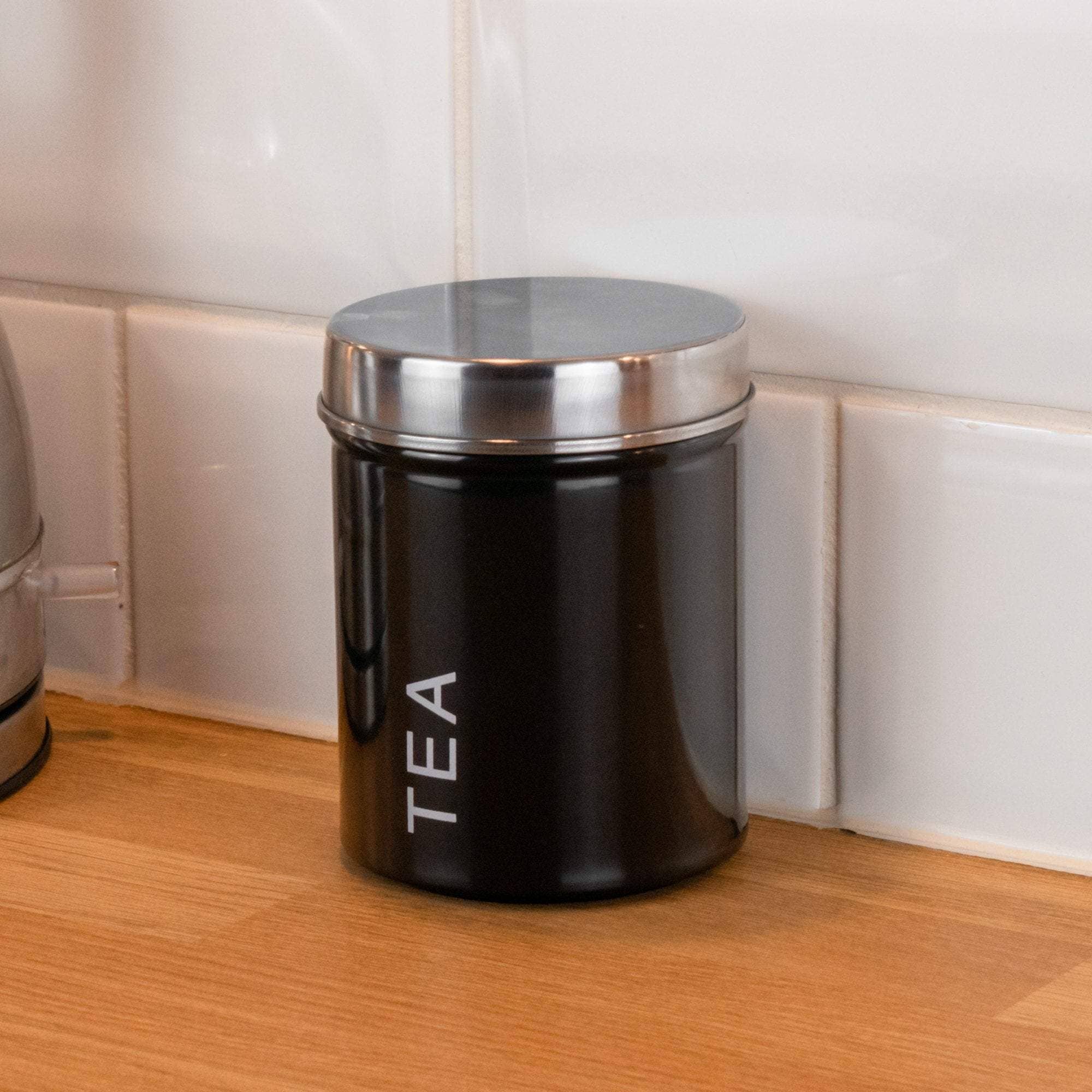 Rinkit Ltd – Engroshandel Dåse – Harbour Housewares Metal Te Dåse - Sort1