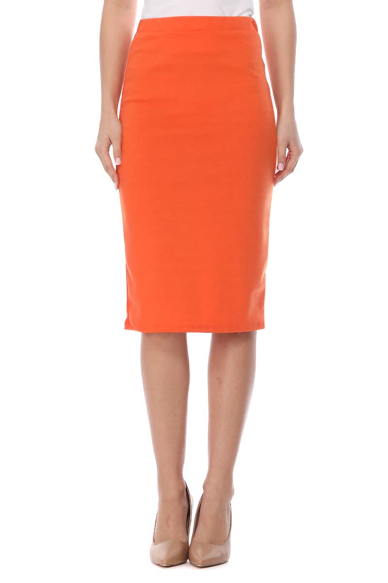 MOA COLLECTION - Wholesale Skirt - Women's - Women's Solid Basic Mid-Length casual Skirt19