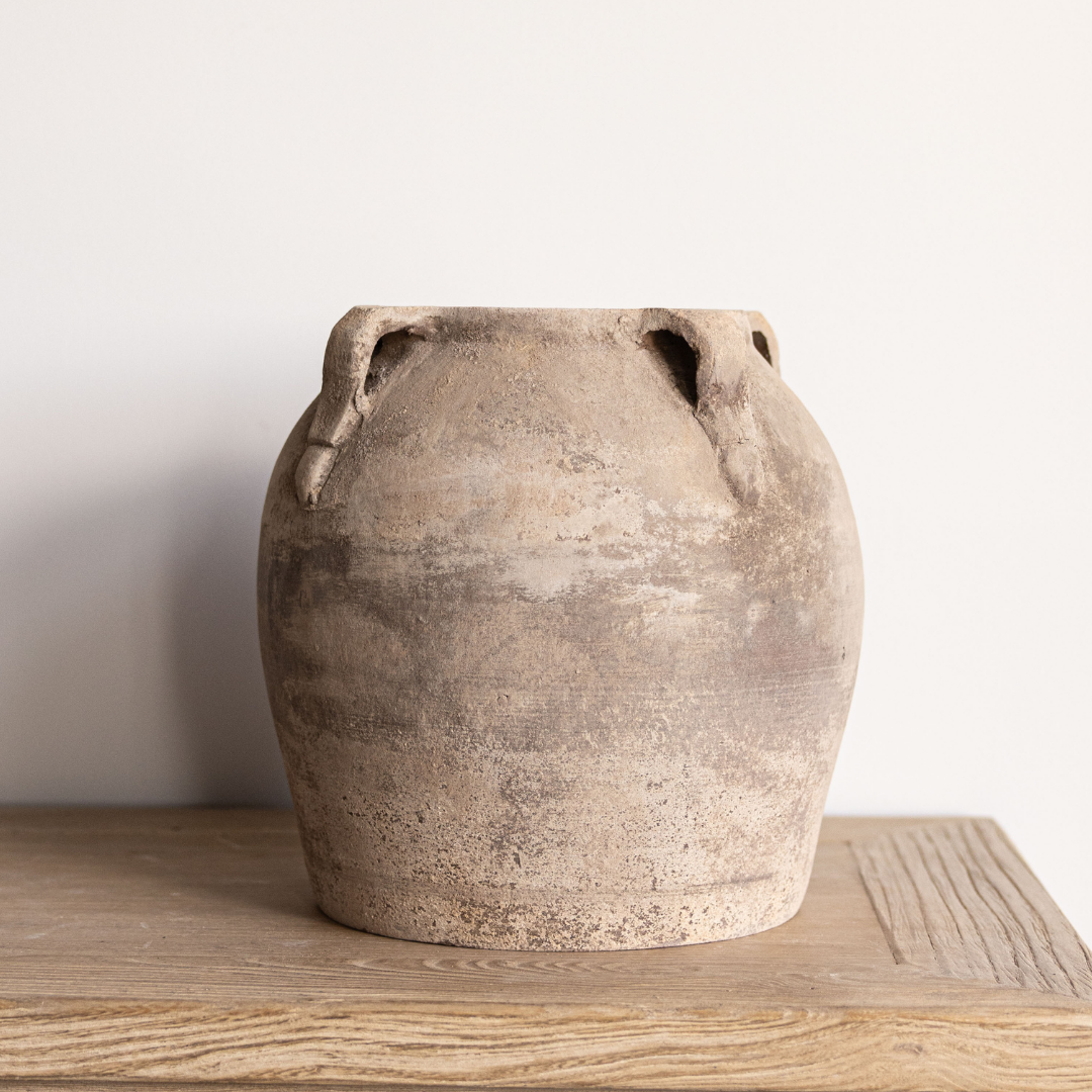 Luxe B Co - Wholesale Vase - Blanc Beige Wash Vase Pot With Handles Large0