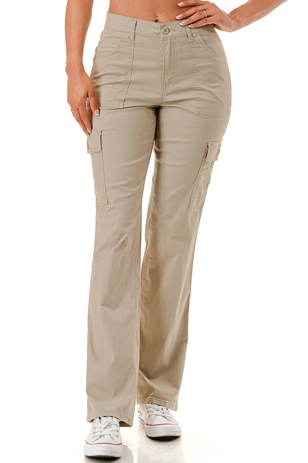 Color 5 – Engroshandel Bukser - Dame – Farvevede lige ben justerbare lastbukser i taljebånd21