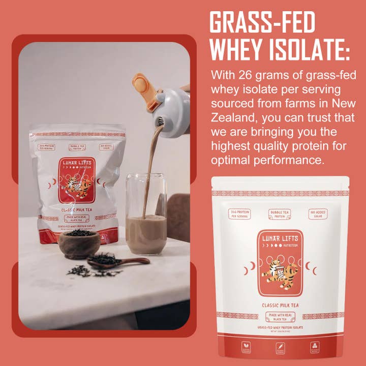Lunar Lifts Nutrition – Engroshandel Protein-/superfoodpulver – Classic Milk Tea – Proteinpulver med græs-fodret valleisolat og bobate5