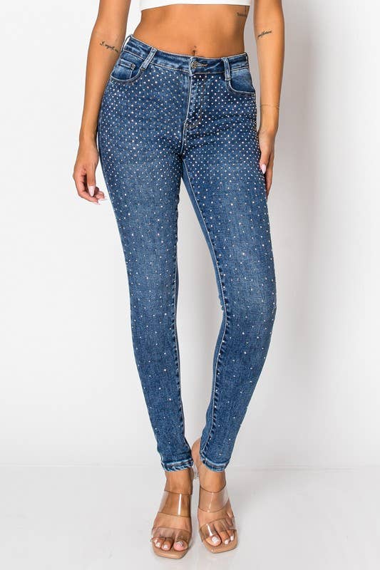 G42 1 A - Embellished Blue Skinny Jeans for wholesale on Faire4