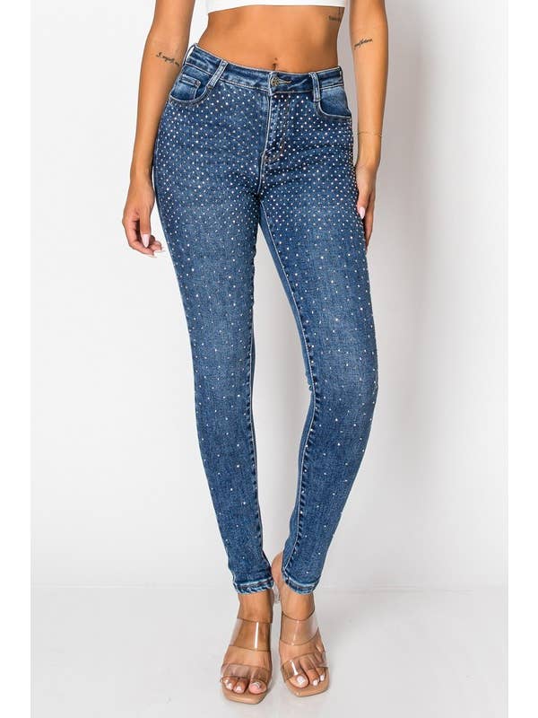 G42 1 A - Embellished Blue Skinny Jeans for wholesale on Faire4