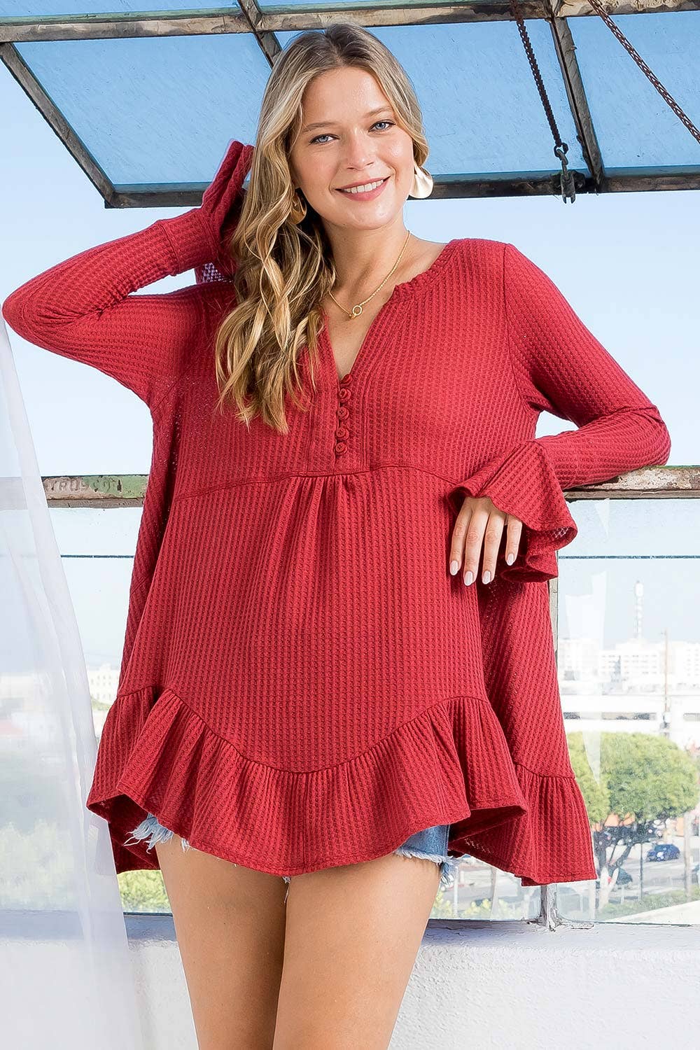 Sweet Lovely by Jen - Wholesale Tunic - Women's - SW275 - Waffle Knit Flare Top28