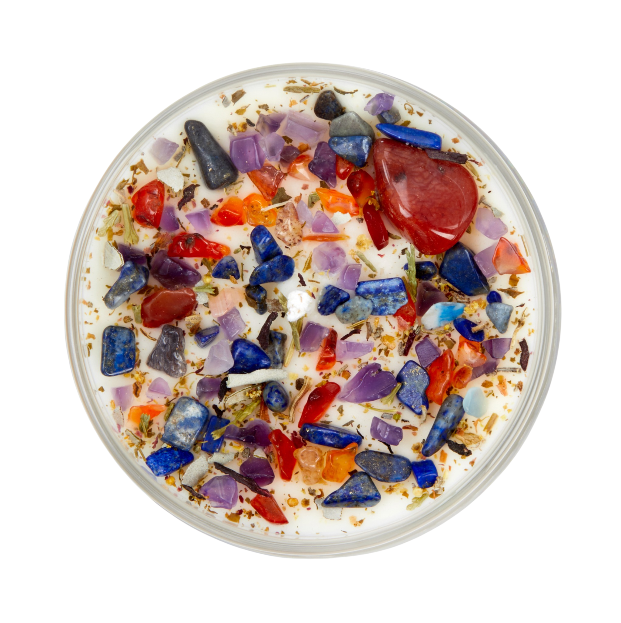 New Moon Beginnings - Wholesale Jar/Filled Candle - Meditation Candle - Herb, Flower, & Crystal Candles7