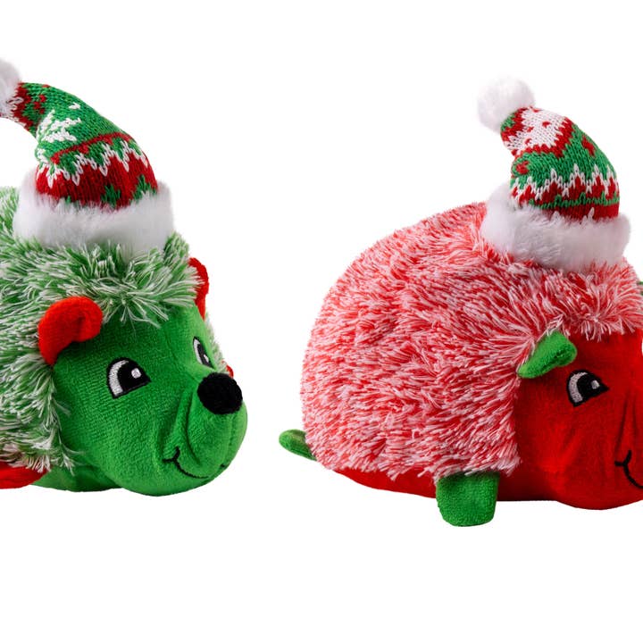 KONG Holiday Comfort HedgeHug Dog Toy Assorted Md for wholesale by Pet Palette Distribution