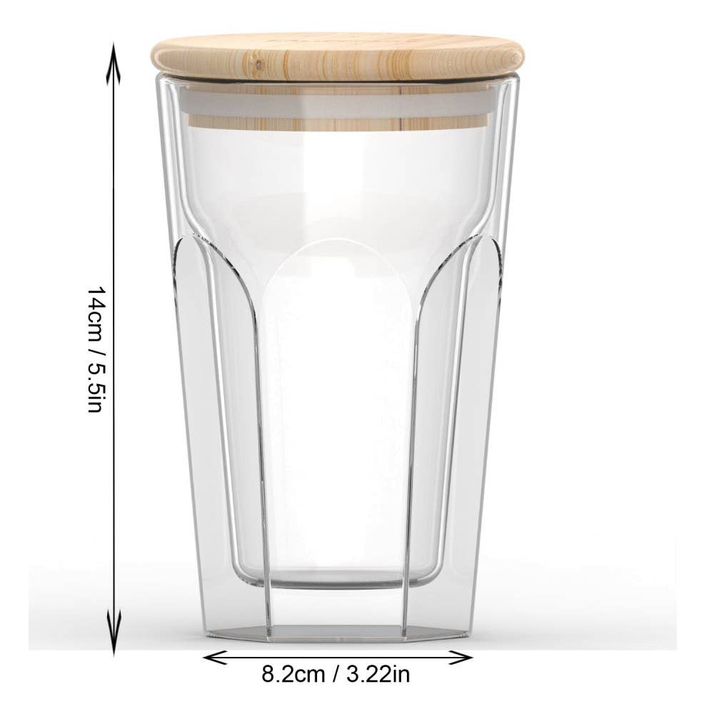 TABLESETTERS LIMITED - Wholesale Drinkglas/beker - Dubbelwandige beker met bamboedeksel set van 24