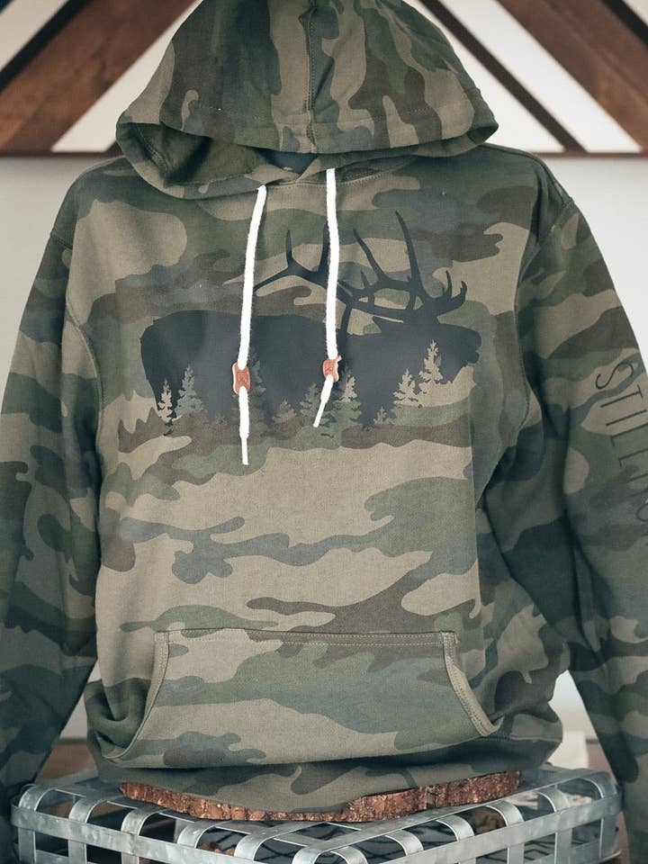 CAMO ELK HOODIE for wholesale by Still North Design Co
