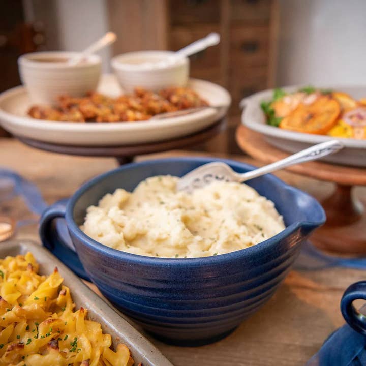 Rowe Pottery - Wholesale Mixing Bowl - Ridges Batter Bowl Denim
