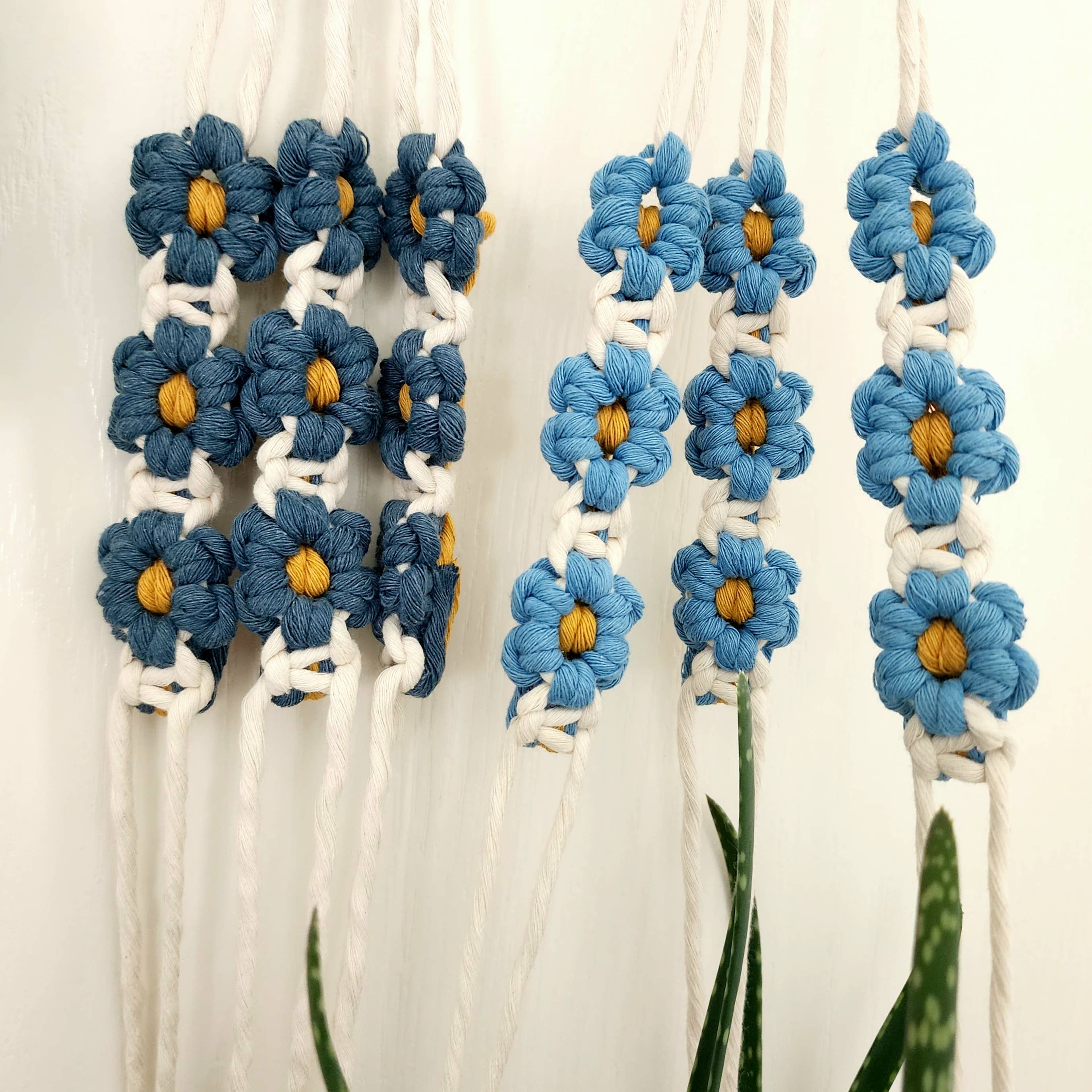 Handmade By Uruba - Wholesale Hanging Planter - Floral Daisy Plant Hanger, Handmade Macrame Plant Accessory0