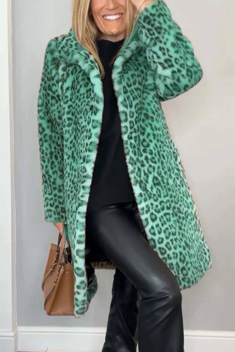 HIDDENBRAND - Wholesale Coat - Women's - Fluffy Vintage Wild Leopard Print Faux Fur Coat4