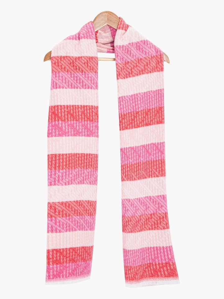 Reed Rot/Rosa Gestreifter Schwerer Schal für den Großhandel von Sarta Accessories