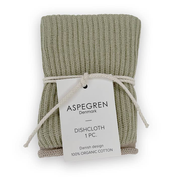 Aspegren Denmark - Vente Torchon - Torchon - 100% Coton Bio - Tricoté - Vague - Aloe