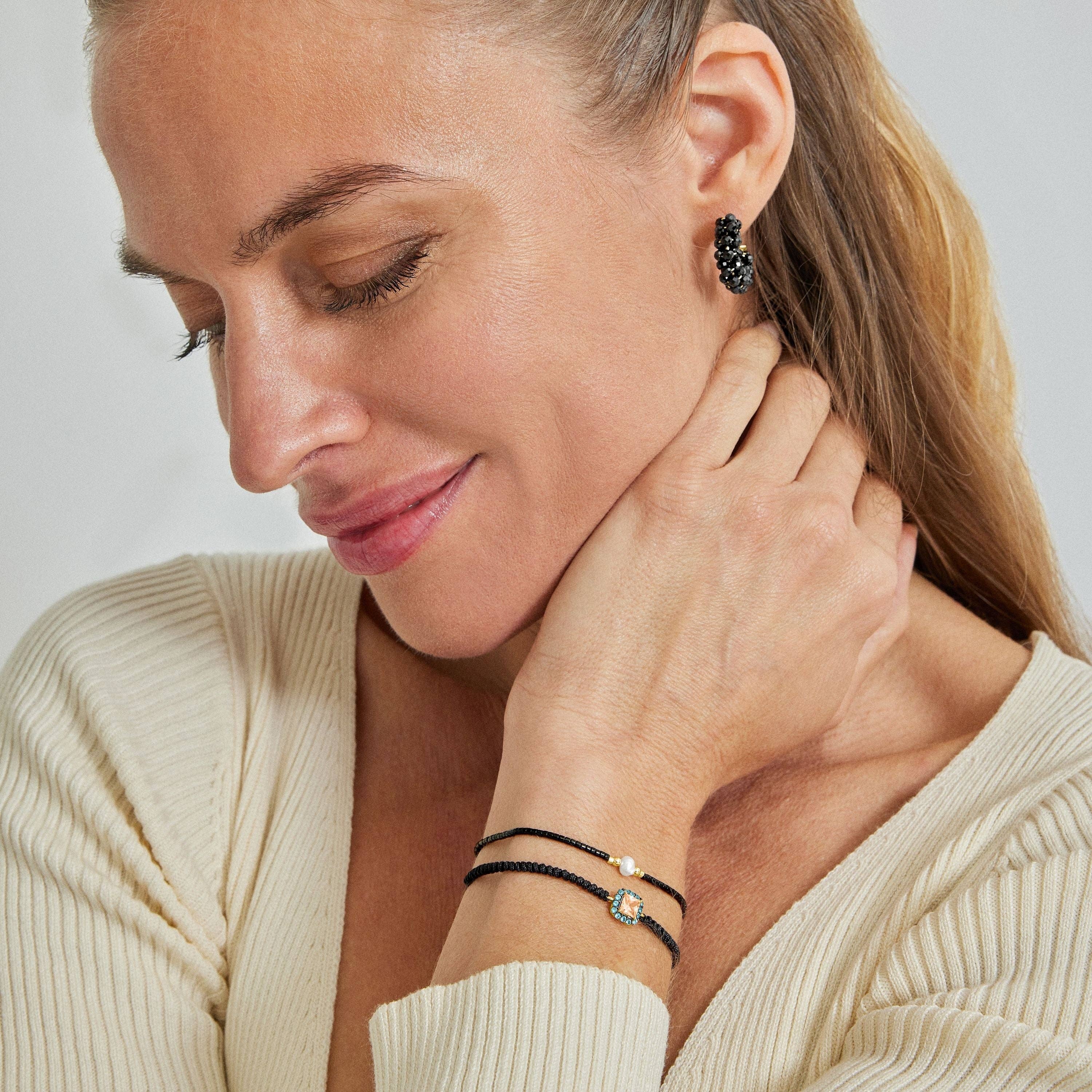 Luxenter - Wholesale Armband met kralen - 925 Sterling Zilveren Armband met Witte Parel afgewerkt in 18K Geelgoud - Isrha1