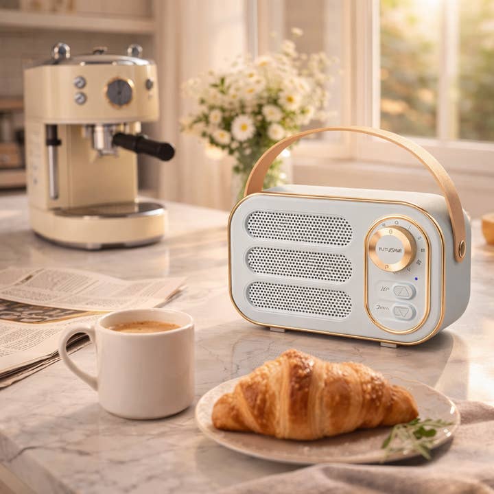 Funky Rico Inc - Wholesale Speakers - Vintage Bluetooth Speaker Retro Decor Gift - Blue4