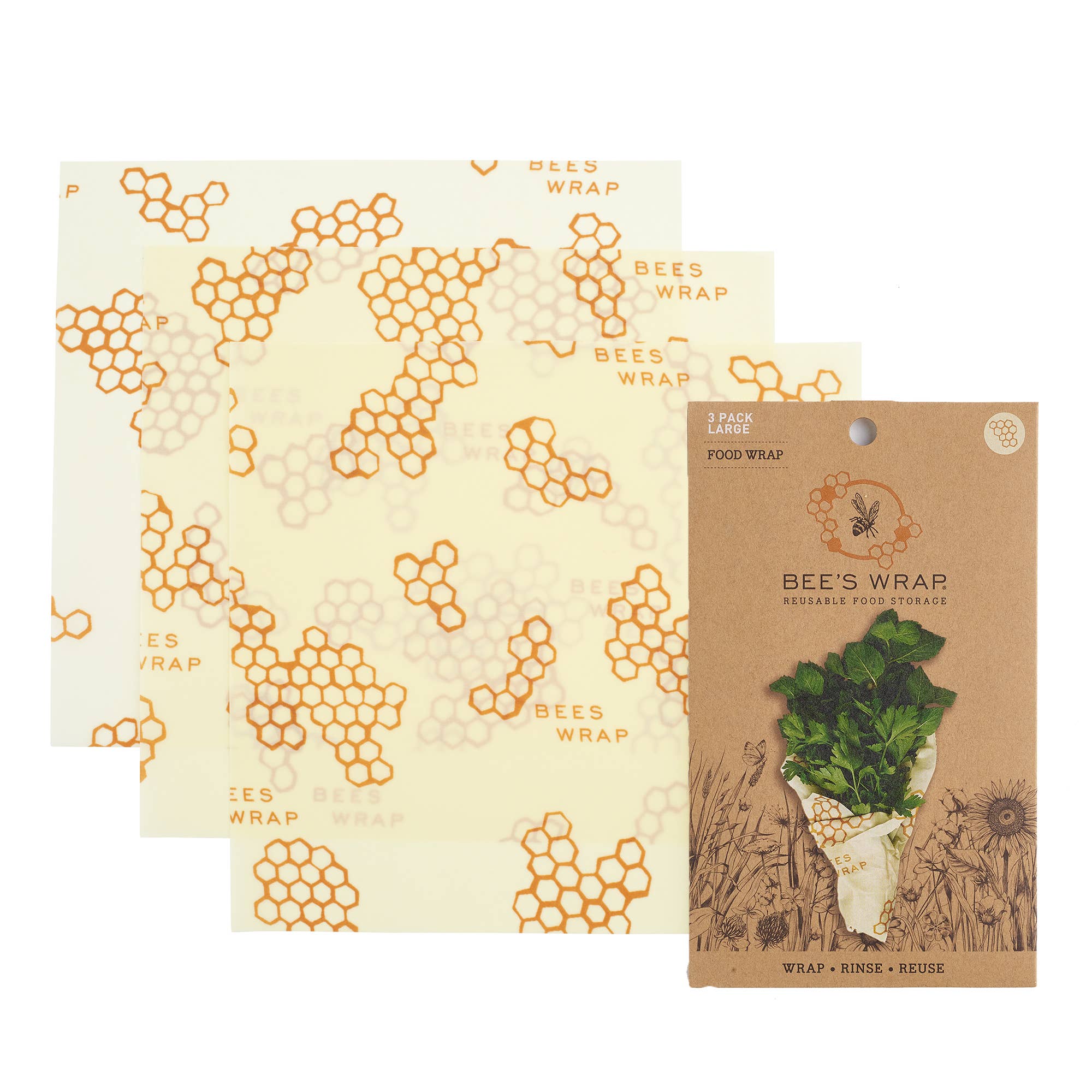 Port Style Enterprises Canada - Wholesale Food Storage Wrap/Bag - BEES WRAP BEE-HIVE Wrap Set 3/ST Large1