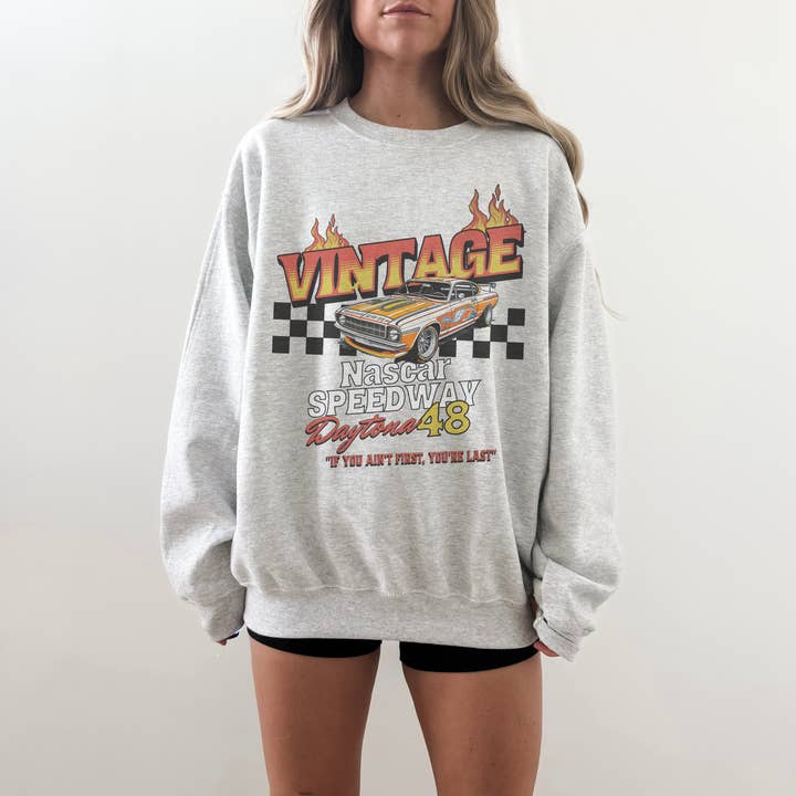 Nascar Speedway Racing Daytona Graphic Sweatshirt for wholesale by Lucy + Company