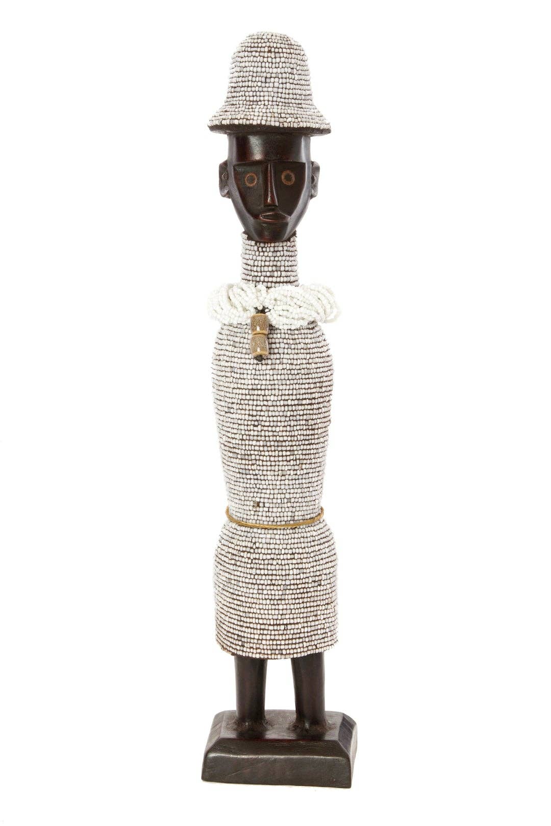 Swahili | AFRICAN MODERN - Wholesale Decorative Figurine - 19" Beaded Namji Dolls with Necklaces and Hats0
