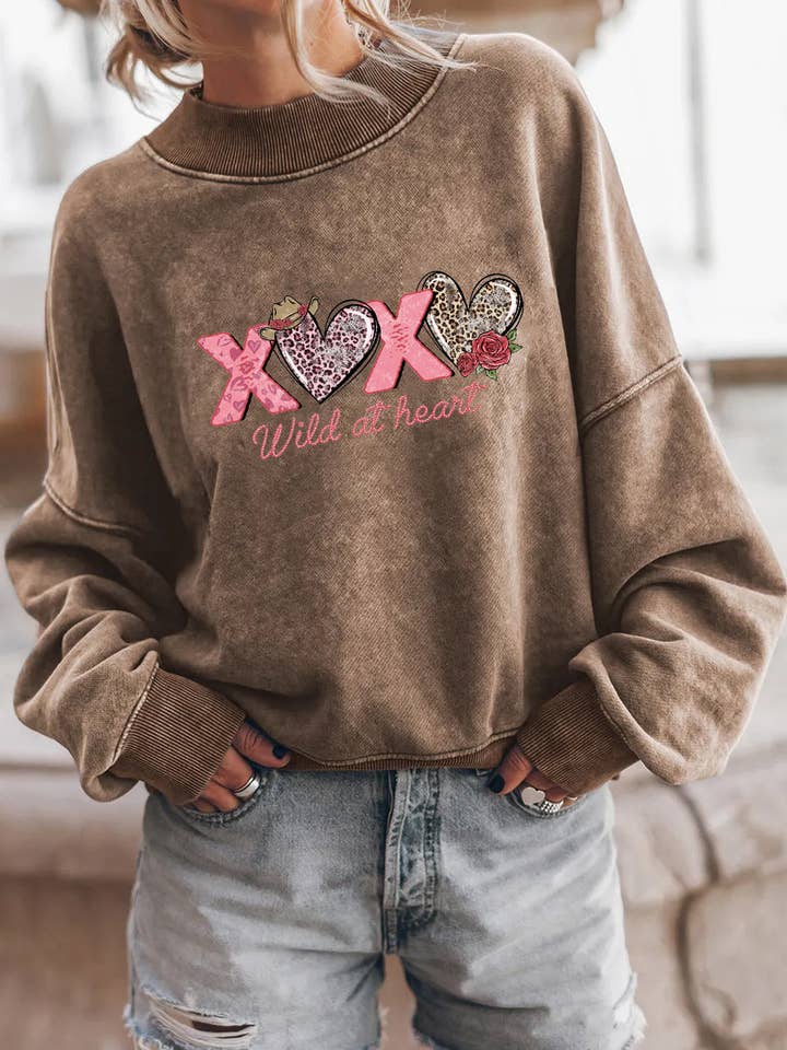 Valentines Day Wild at Heart XOXO Sweatshirt for wholesale by Lovesoft