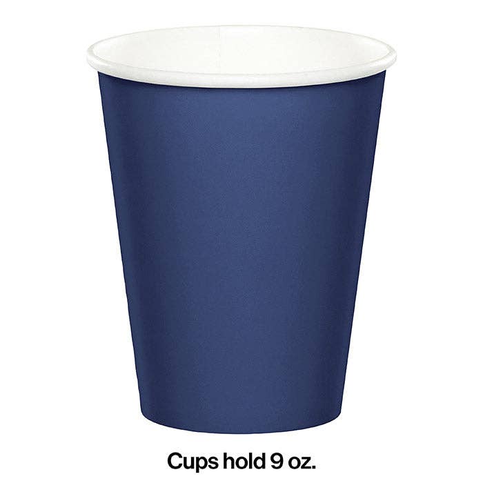 Bulk Party Decor - Wholesale Disposable Cup - Navy 9 oz Hot & Cold Paper Cups, 24/Pkg