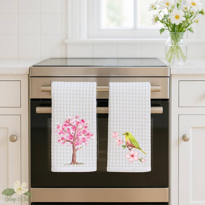 Cottage & Club - Wholesale Tea Towel - Cherry Blossom Tea Towel Set5