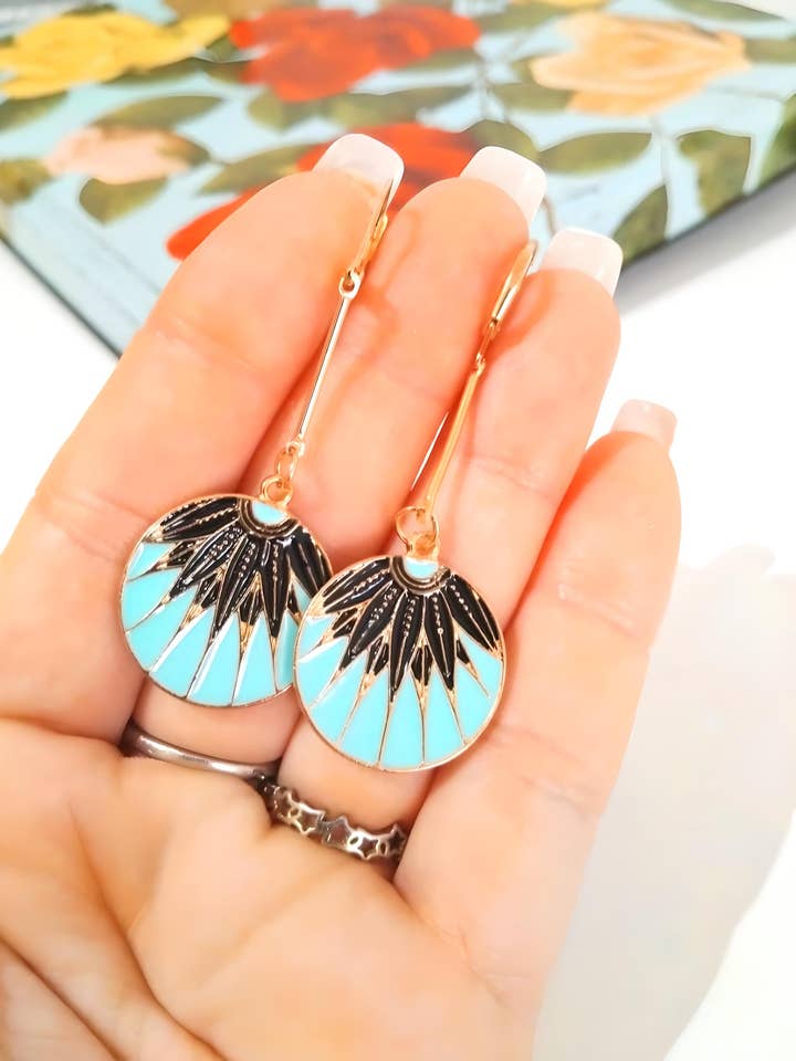 Pendientes colgantes vintage art déco for wholesale by Wild & Free