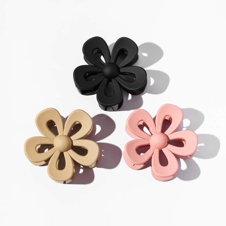 Ellie Rose - Wholesale Hair Clip - Women's - Flower Claw Clips, Set of 3