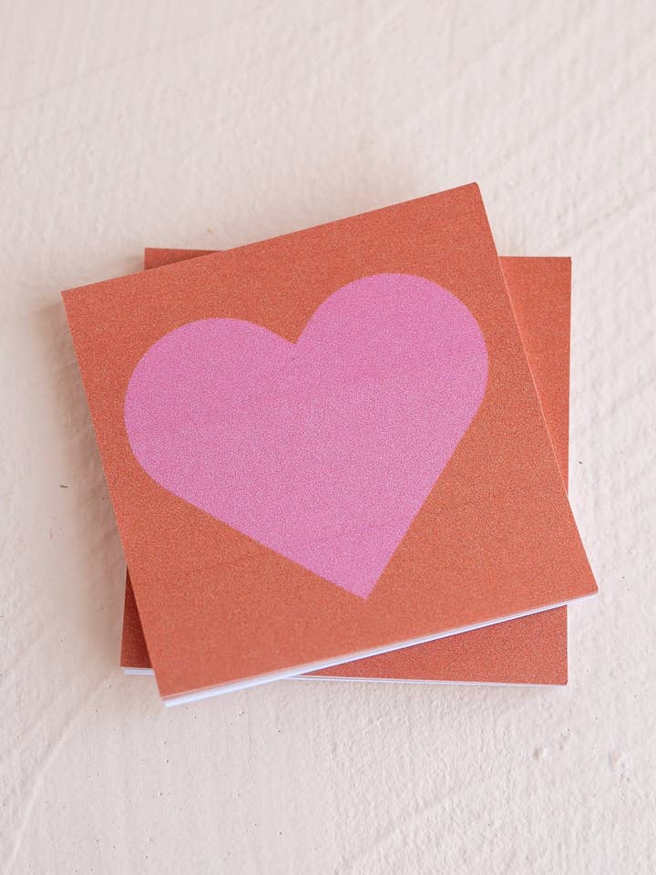 Heart Shaped Sticky Note Pad, Little Love Notes, for Valentine's or Year Round for wholesale by Gather Goods Co - Cards, Coasters, Tea Towels, Art, Mugs
