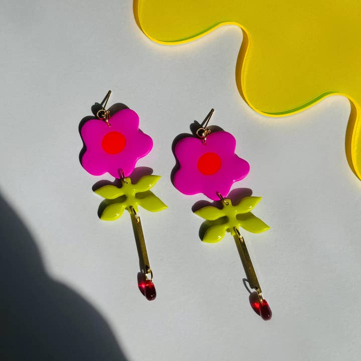 Delaney and Blu - Wholesale Dangle Earrings - Flower Droplets5