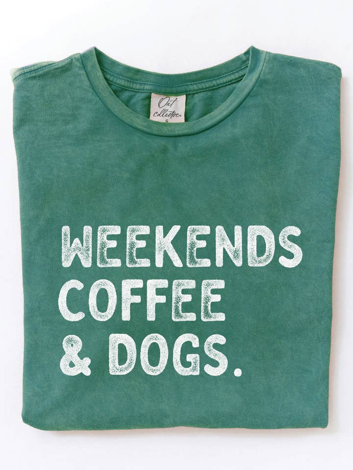 WEEKENDS COFFEE AND DOGS Plus Mineral Graphic Top for wholesale by OAT COLLECTIVE