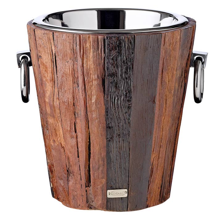 Providence Teak Rustfrit Stål Vin Cooler Bottle Cooler for engroshandel hos EDZARD