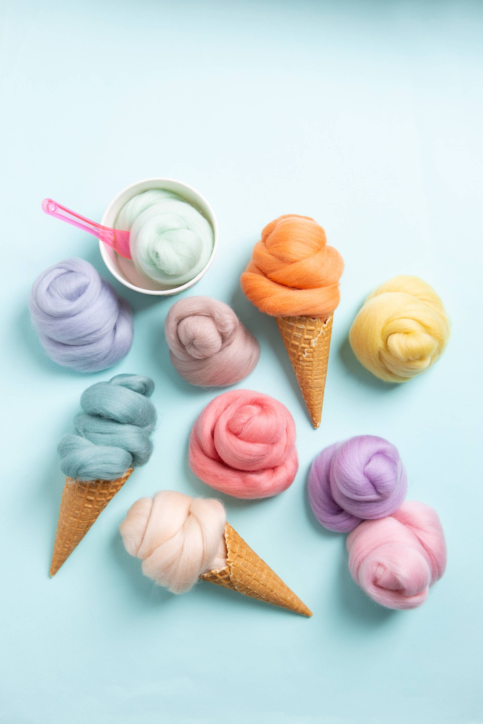 Hawthorn Handmade (US Duties Paid) – wholesale Craft supplies – Pastels Wool Bundle | Felting and Fibre Crafts2