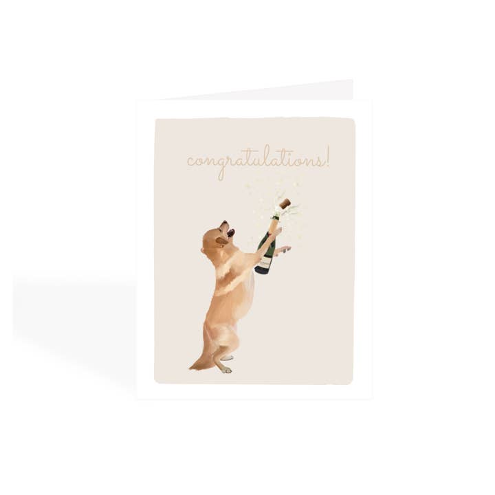 Pawssionate Art - Wholesale Congratulations Card - Labrador Congratulations Card - Popping Champagne1