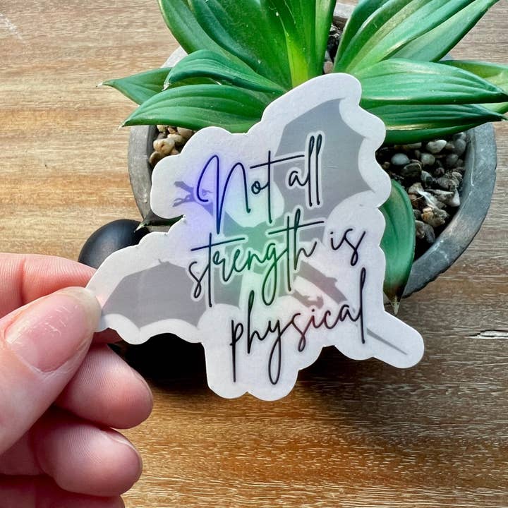 Fourth Wing Not All Strength is Physical Sticker for wholesale by Awfullynerdy.co