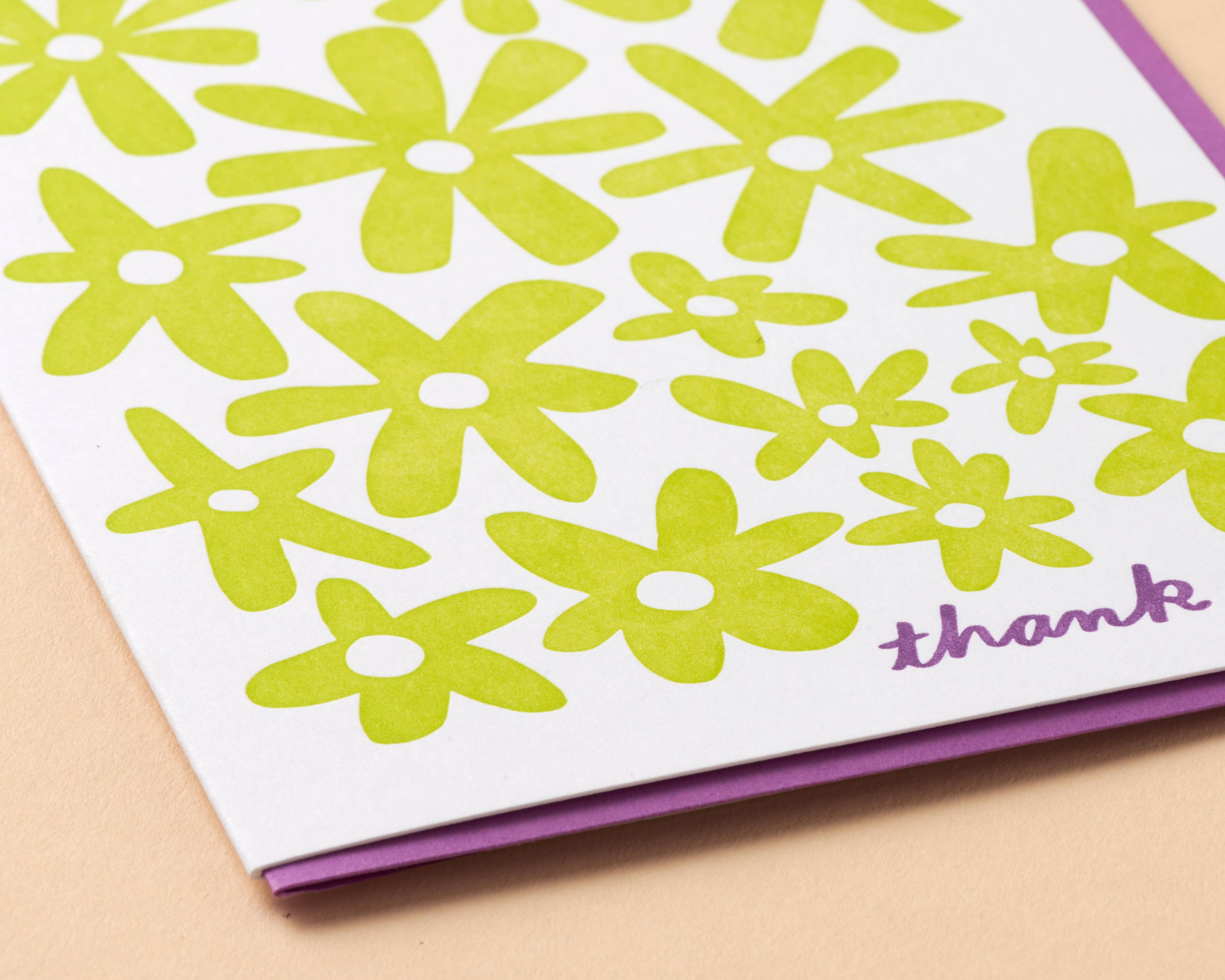 And Here We Are - Wholesale Thank You Card - Flower Thank You Letterpress Greeting Card- Made in USA1