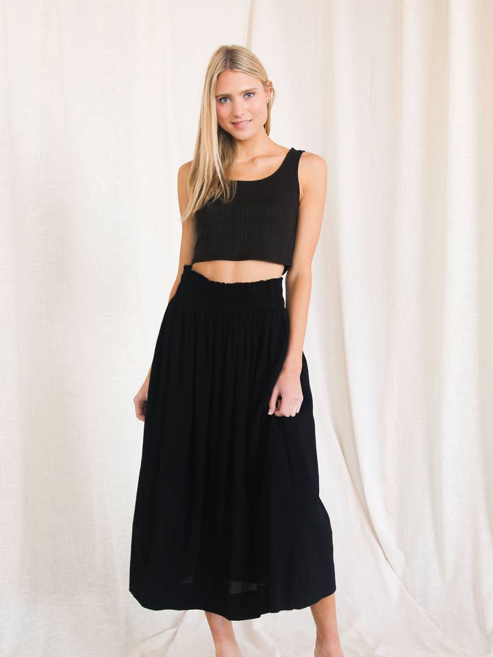 Black Cotton Maxi Skirt for wholesale on Faire