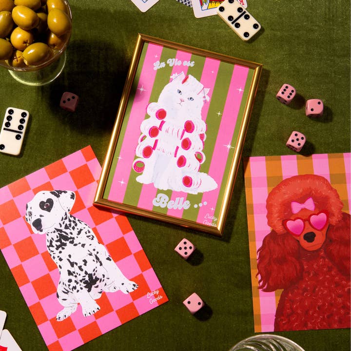 Lucky Goods Paper - Wholesale Art Print - La Vie est Belle Kitty Portrait Print5