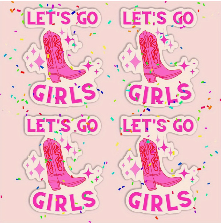 inviting affairs paperie - Wholesale Sticker - Let's Go Girls Pink Boot Sticker3