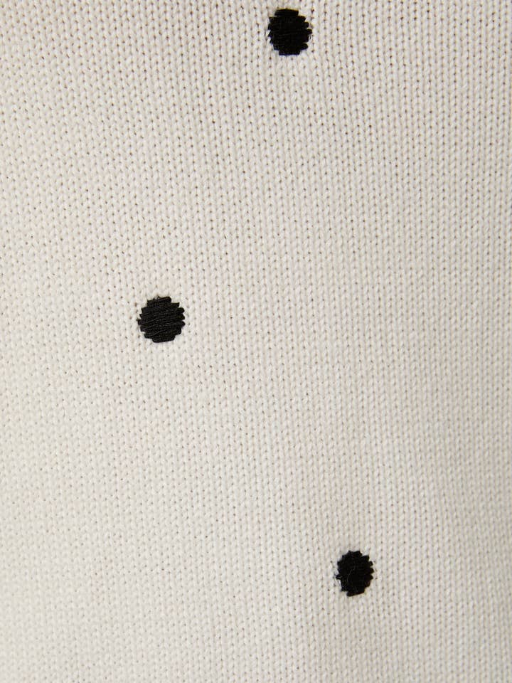 Sunday Edition - Wholesale Knit Sweater - Women's - ROUND NECK PUFF SHORT SLEEVE "POLKA DOT" EMBROIDERED SWEATER4